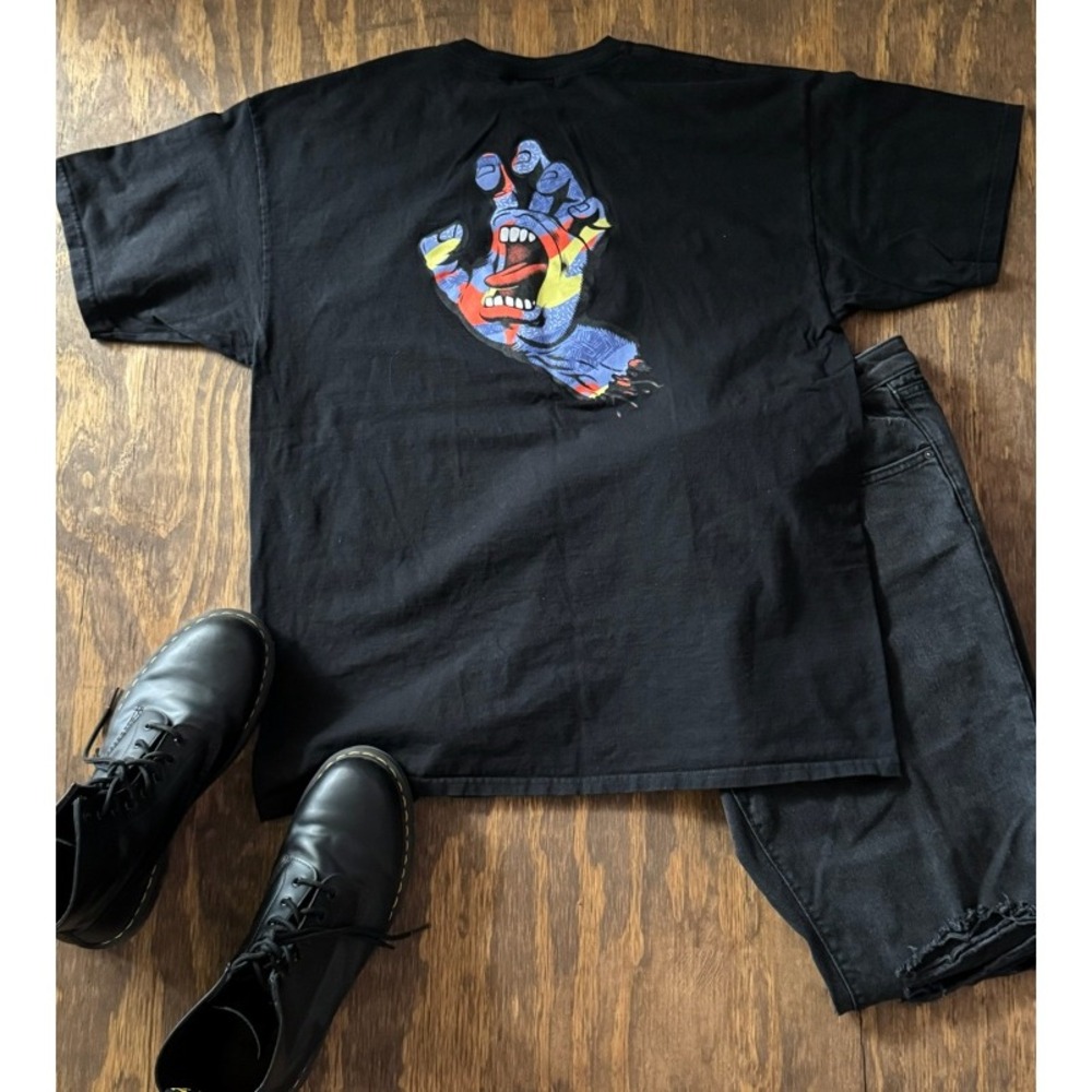Santa Cruz Screaming Hand Black Graphic Tee Size XL‎ Skate Shirt